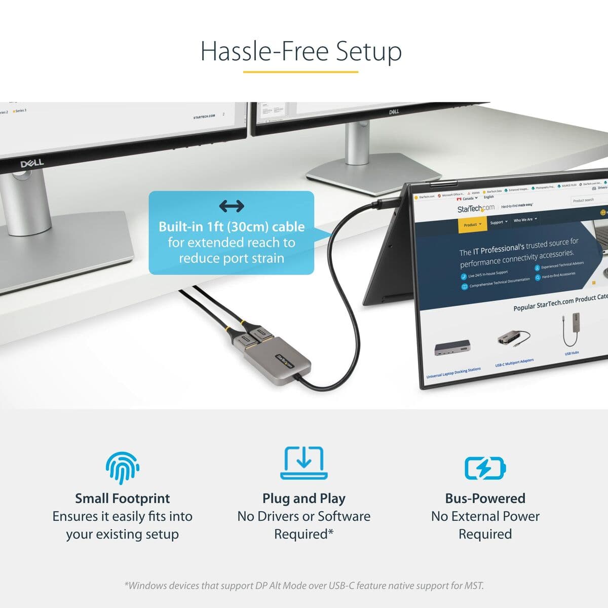 Adapter Startech MST14CD122DP Grå — thumbnail 4