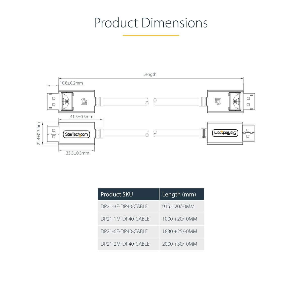 USB-kabel Startech DP21-3M-DP40-CABLE Svart 3 m — thumbnail 3