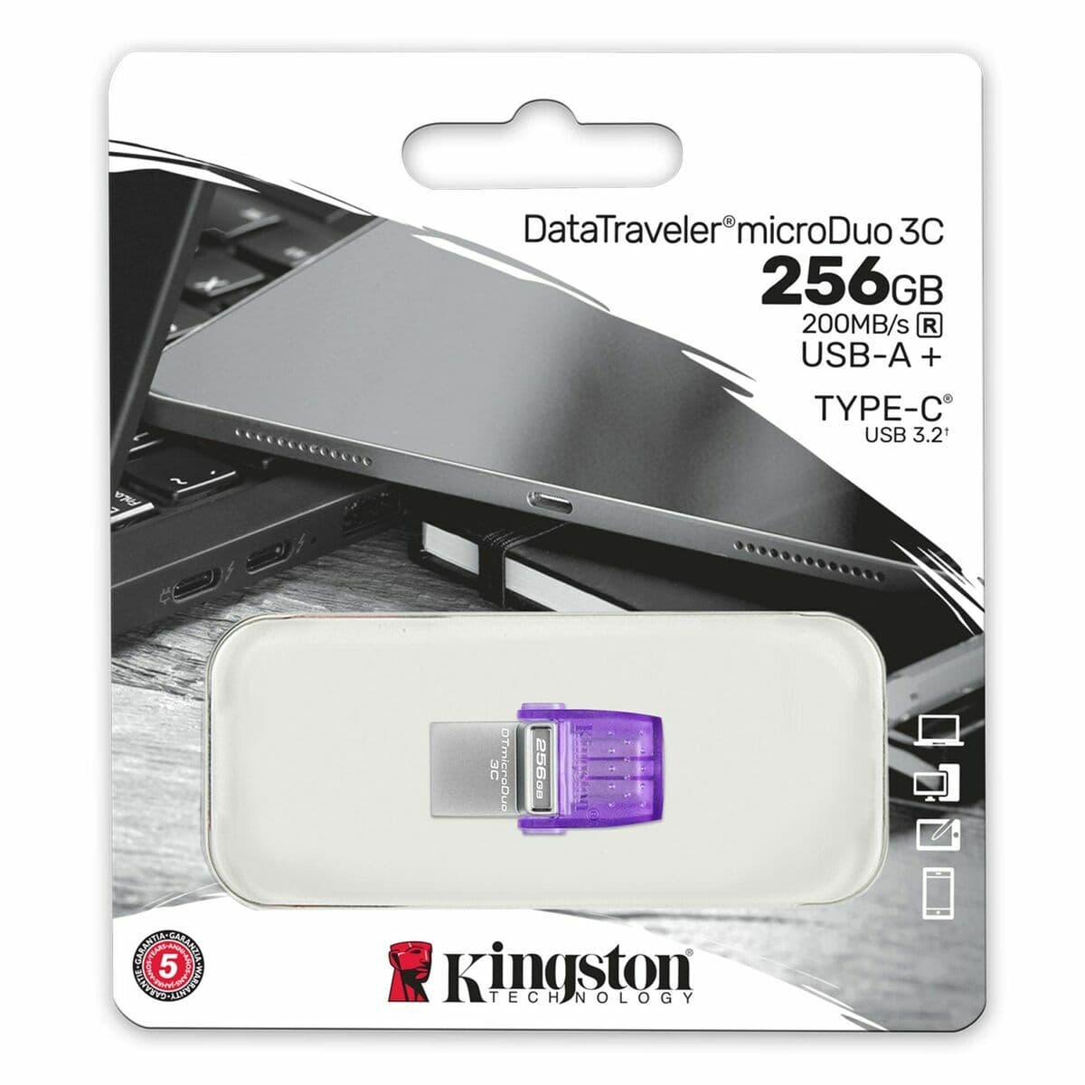 USB-minne Kingston DTDUO3CG3/256GB Svart Purpur 256 GB — thumbnail 2