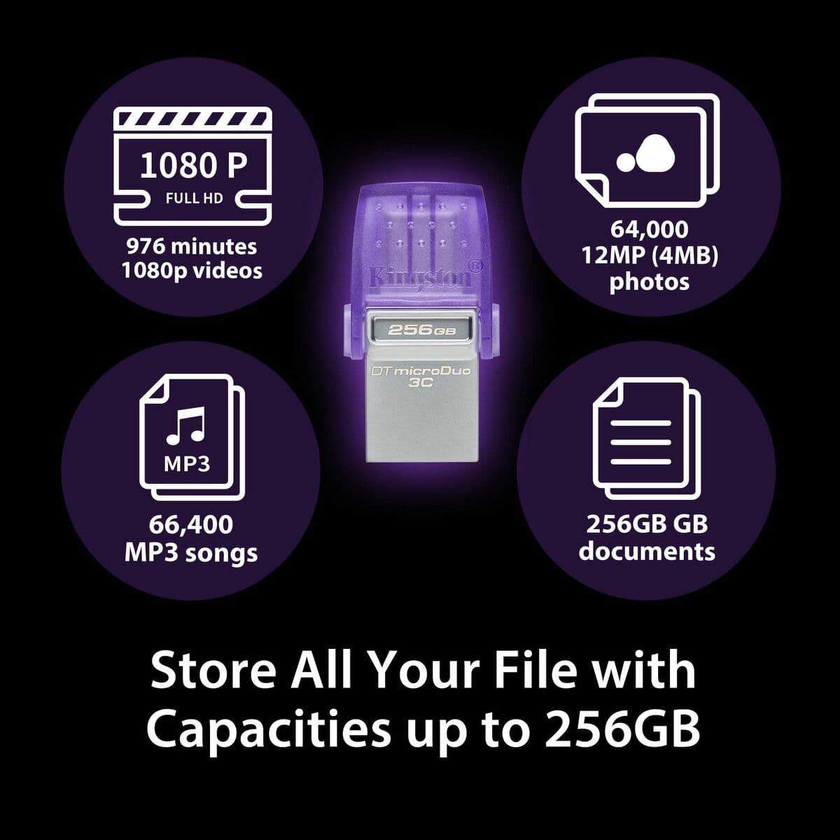 USB-minne Kingston microDuo 3C Purpur Violett 64 GB — thumbnail 26