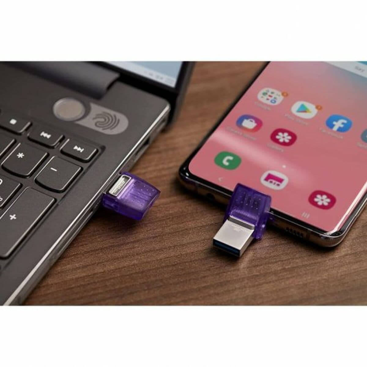 USB-minne Kingston microDuo 3C Purpur Violett 64 GB — thumbnail 2