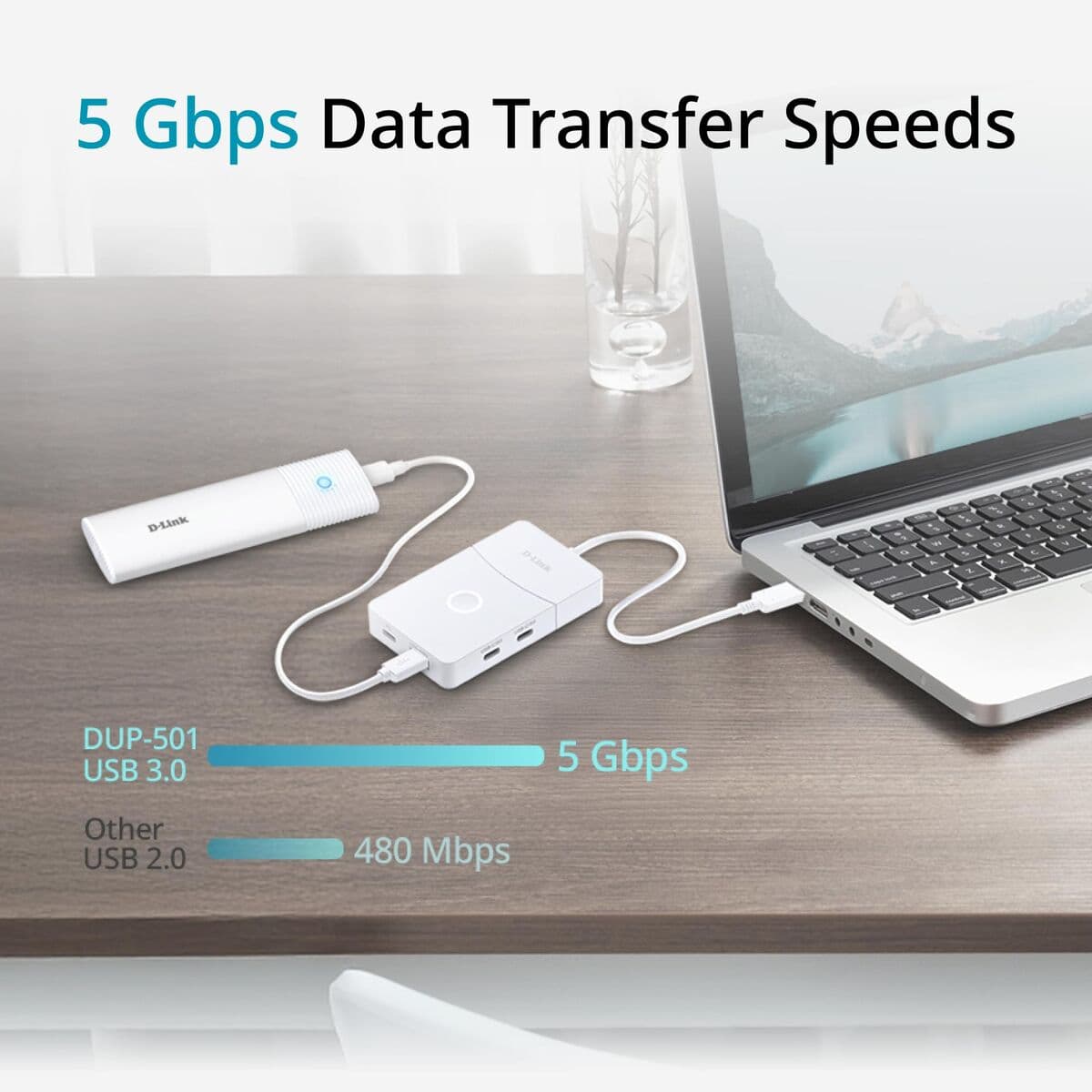 USB-HUB D-Link DUP-501 Vit — thumbnail 5
