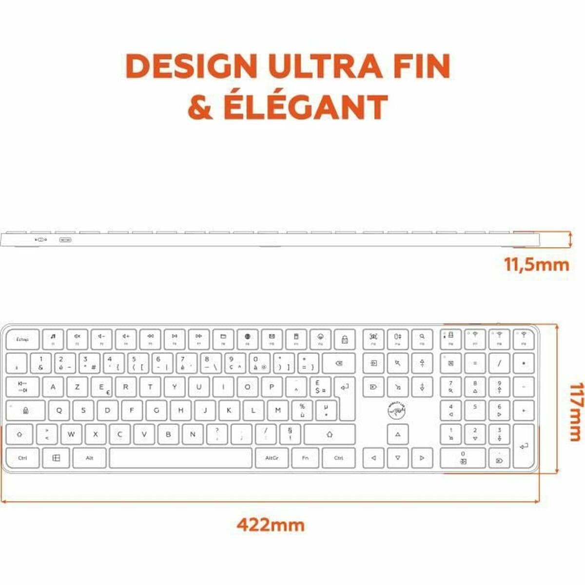 Tangentbord Mobility Lab KMP2000W Vit — thumbnail 3