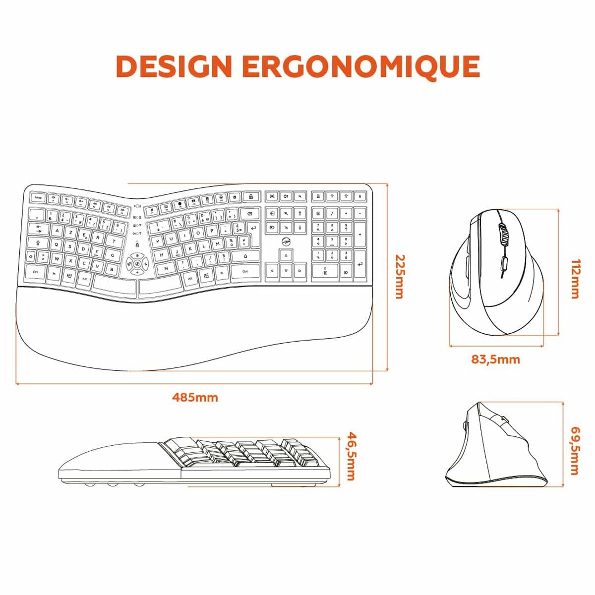Tangentbord och Mus Mobility Lab Ergo C30W Svart — thumbnail 11