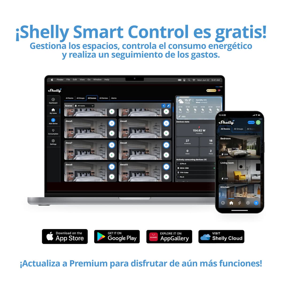 Smartkontakt OR: Intelligent Kontakt Shelly S3SW-0A2X4EUL Bluetooth Wi-Fi 230 V 16 A — thumbnail 2