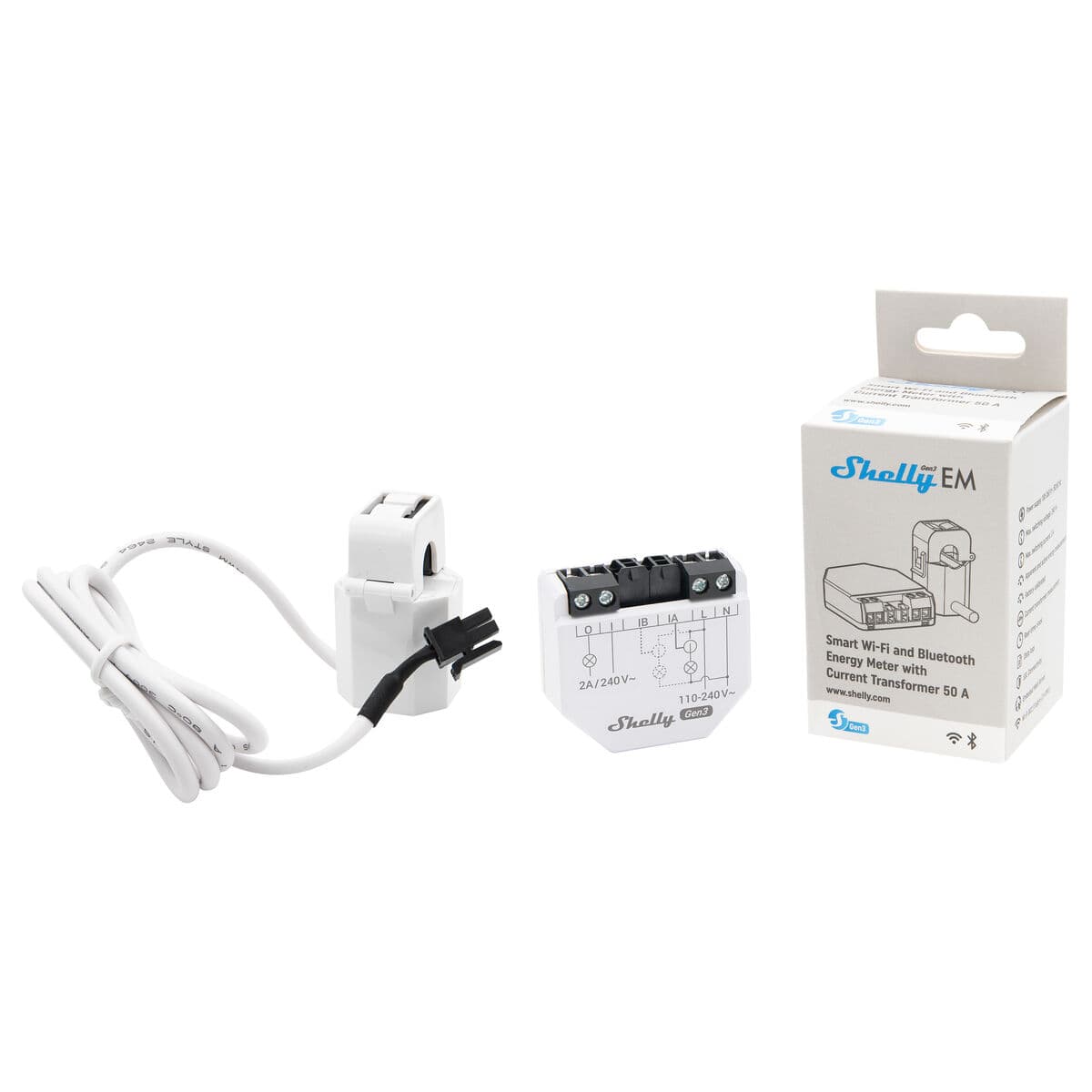 Wi-Fi strömbrytarmodul Shelly EM GEN3 + 50 A CT — thumbnail 3