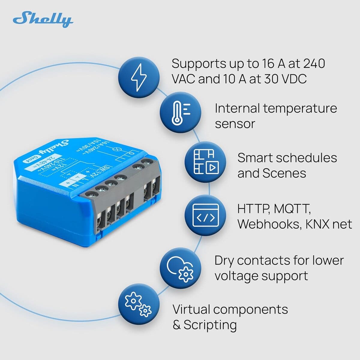 Smartkontakt OR: Intelligent Kontakt Shelly S4SW-001X16EU Bluetooth Wi-Fi Bluetooth 5.0 240 V — thumbnail 15