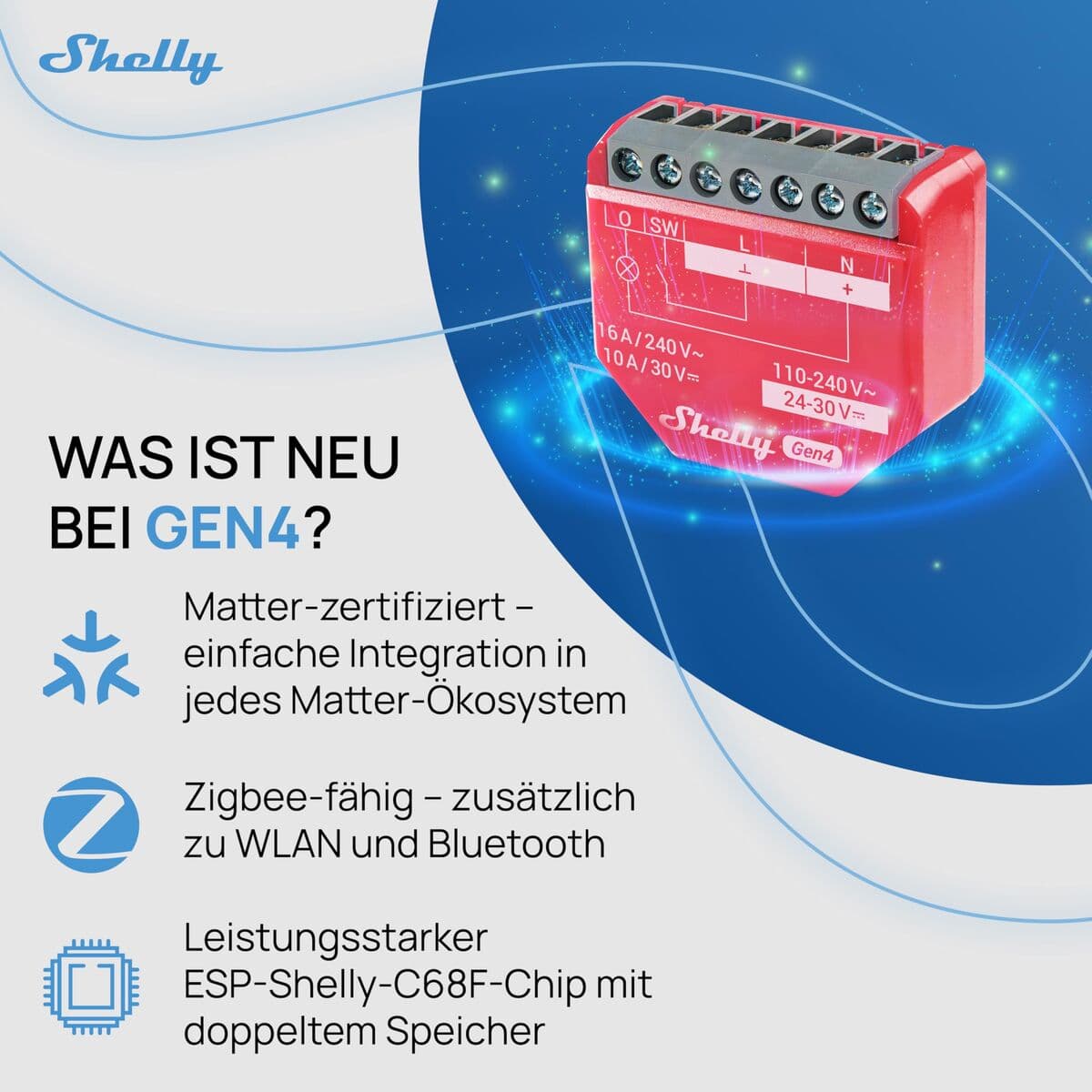 Smartkontakt OR: Intelligent Kontakt Shelly S4SW-001P16EU Bluetooth Wi-Fi Bluetooth 5.0 10 A — thumbnail 12
