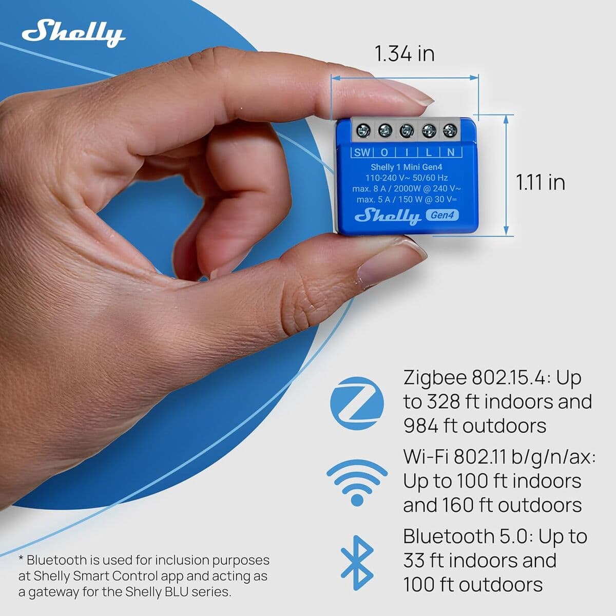 Smartkontakt OR: Intelligent Kontakt Shelly S4SW-001X8EUU Bluetooth Wi-Fi Bluetooth 5.0 — thumbnail 20