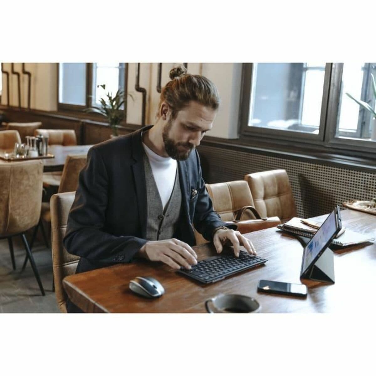 Tangentbord Cherry KW 9200 MINI Qwerty Spanska Svart — thumbnail 19