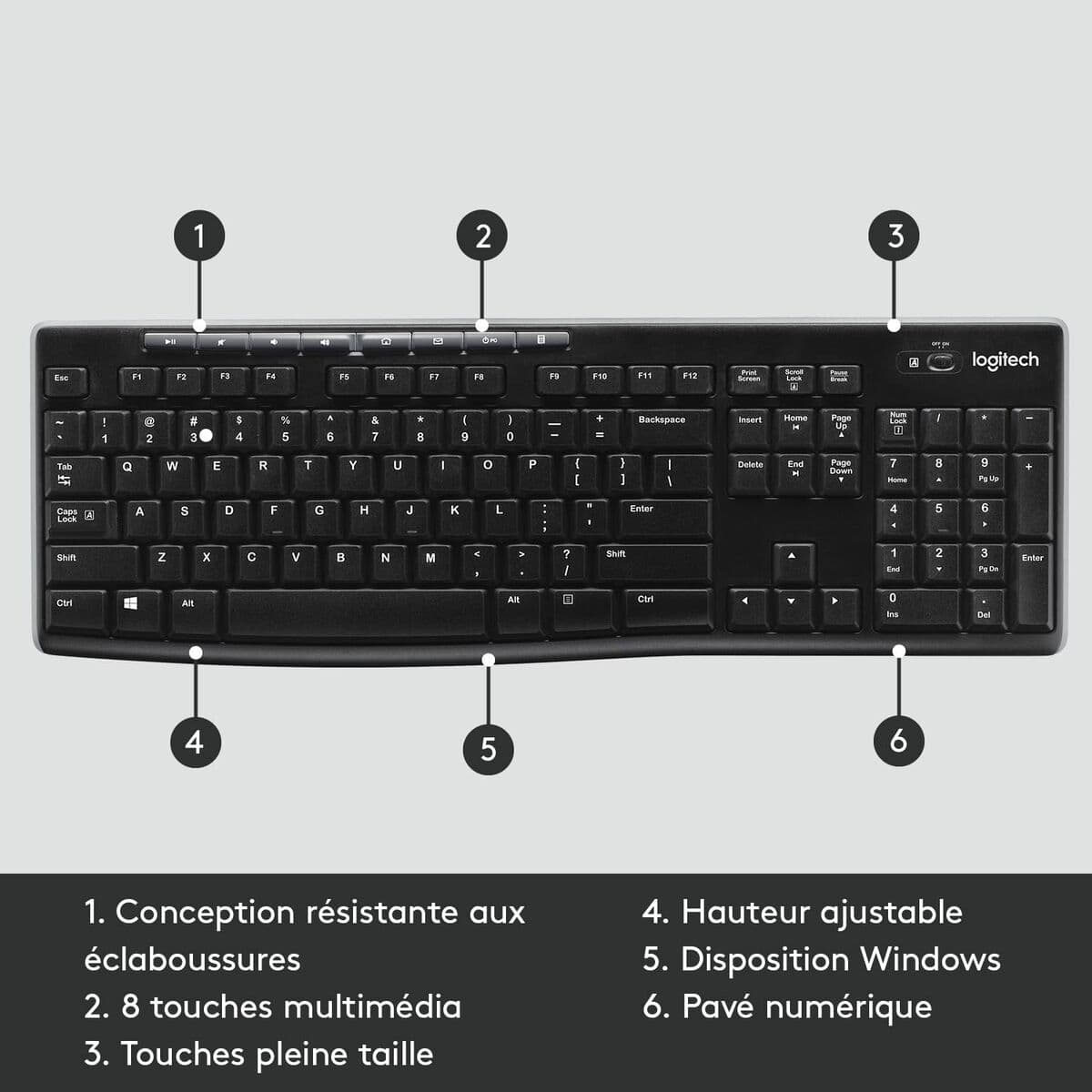 Tangentbord och Mus Logitech 920-003748 Svart Franska AZERTY — thumbnail 5