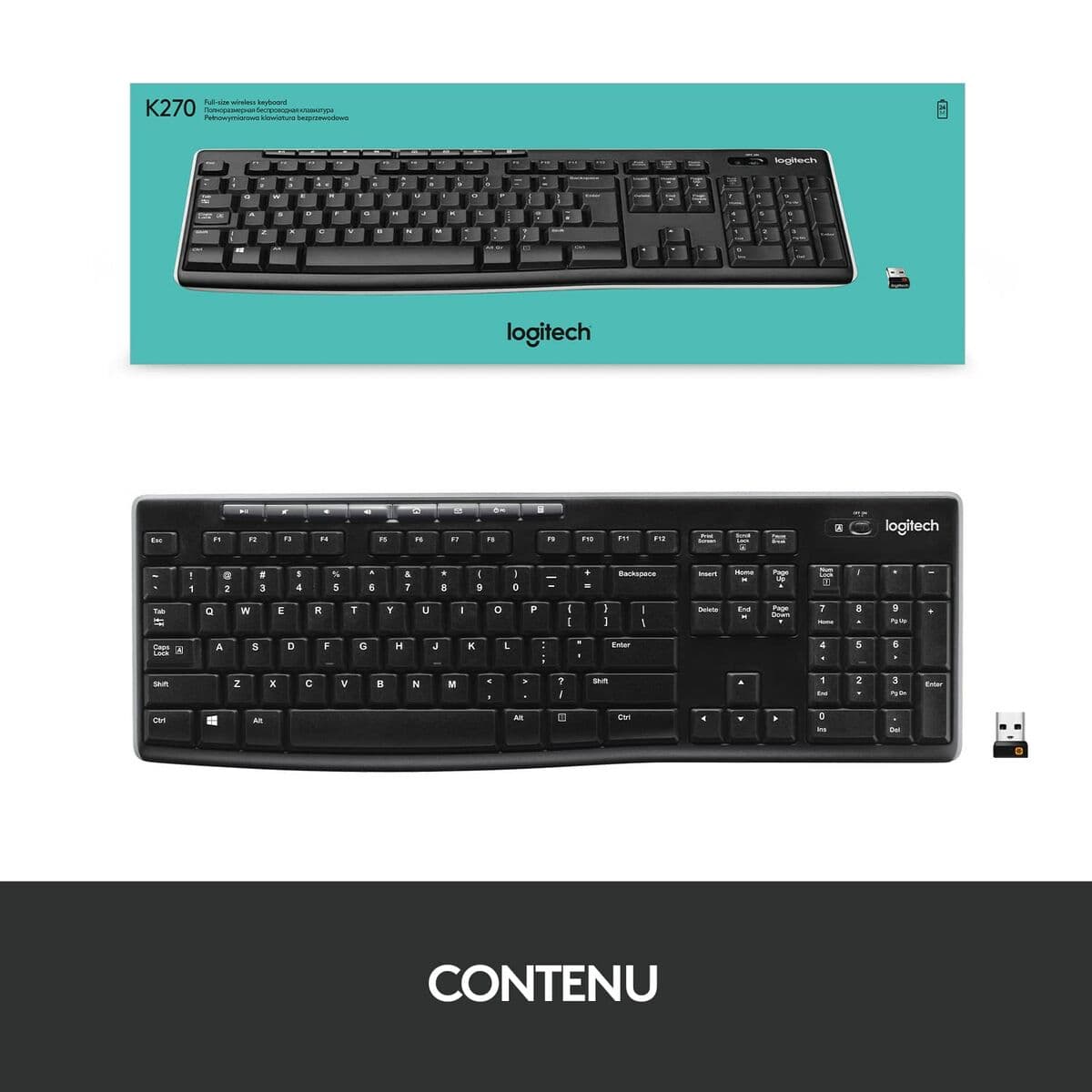 Tangentbord och Mus Logitech 920-003748 Svart Franska AZERTY — thumbnail 3