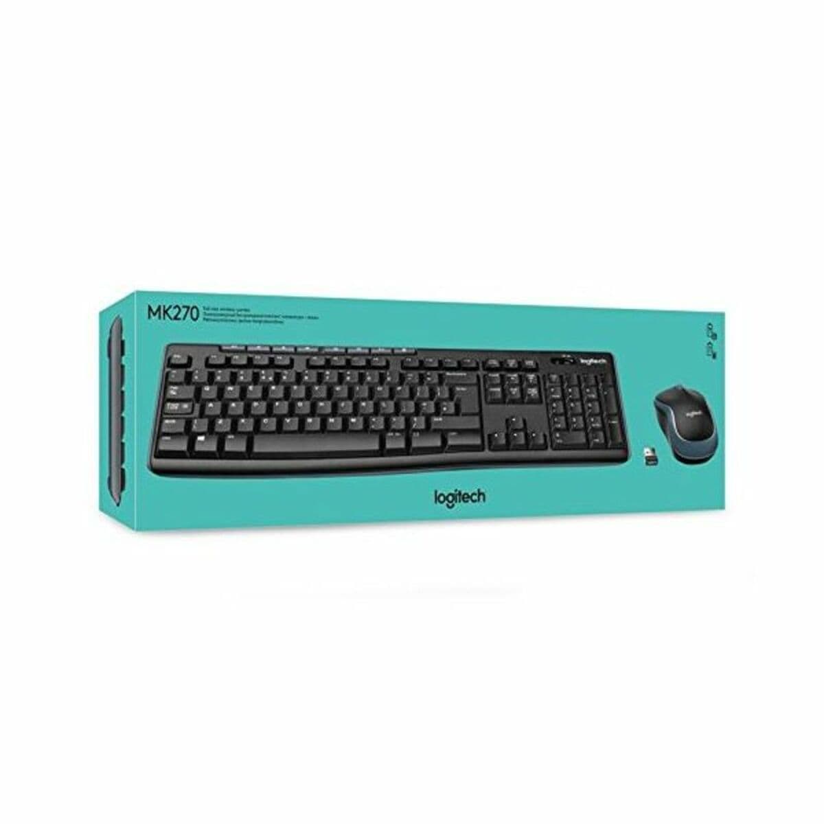Tangentbord med optisk mus Logitech MK270 Svart Qwerty Spanska QWERTY — thumbnail 10