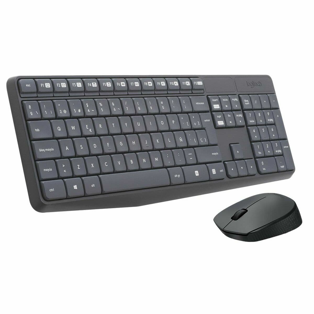 Trådlöst Tangentbord och Mus Logitech 920-007919 Svart Grå Qwerty Spanska — thumbnail 7