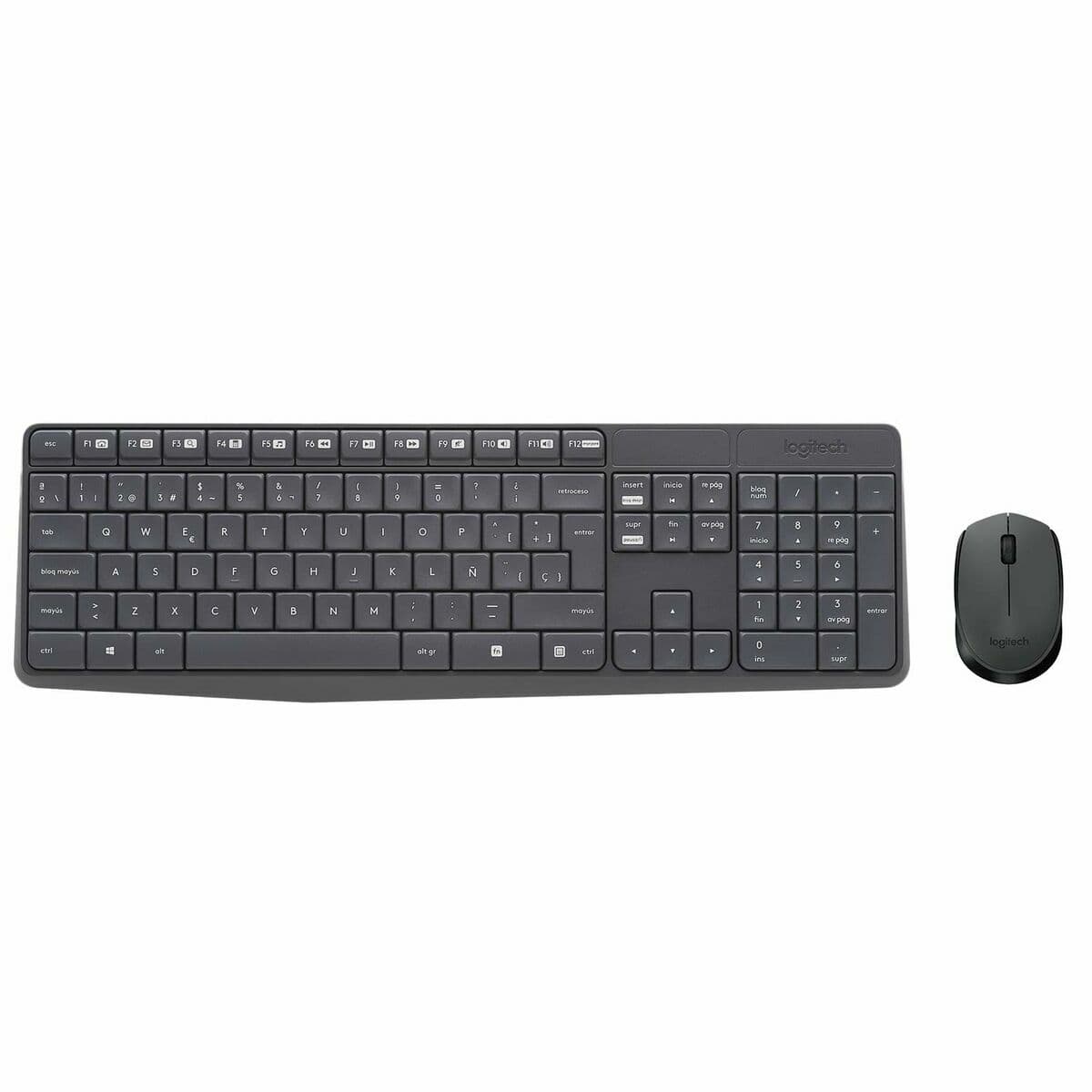 Trådlöst Tangentbord och Mus Logitech 920-007919 Svart Grå Qwerty Spanska — thumbnail 6