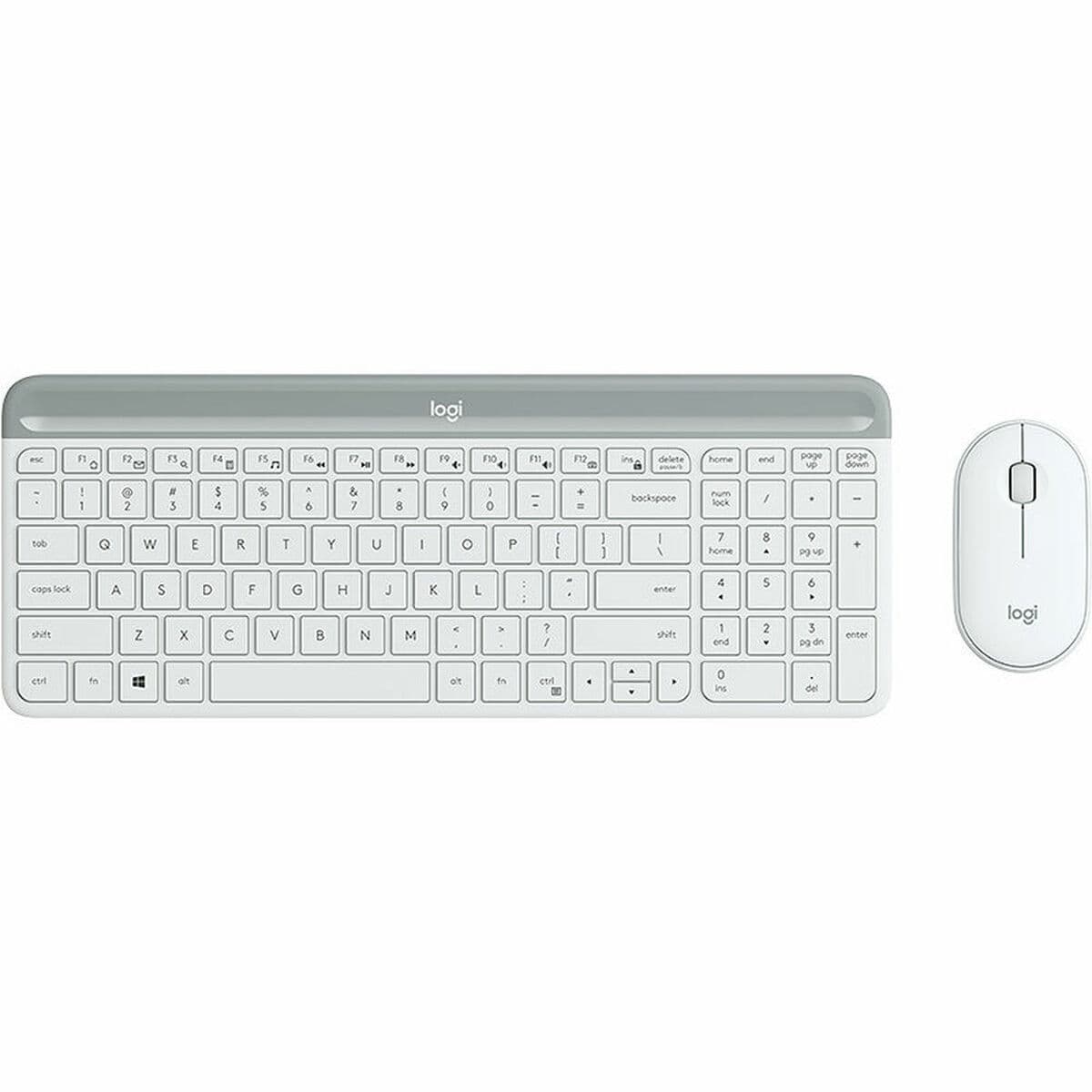 Tangentbord och Mus Logitech 920-009199 Vit Qwerty Spanska — thumbnail 5