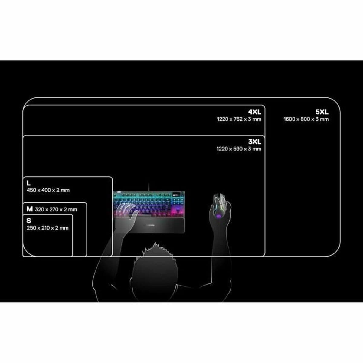 Musmatta Gaming SteelSeries Steelseries QcK 3XL Svart 122 x 59 cm — thumbnail 12
