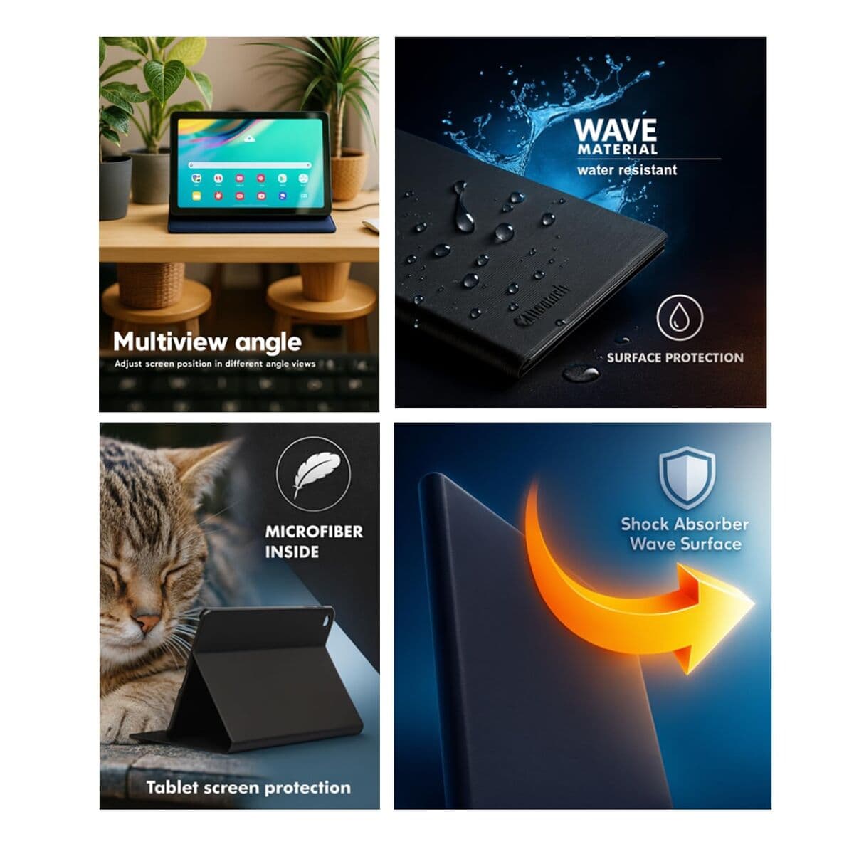 Fodral till Läsplatta Silver HT 11201174019 Svart — thumbnail 4