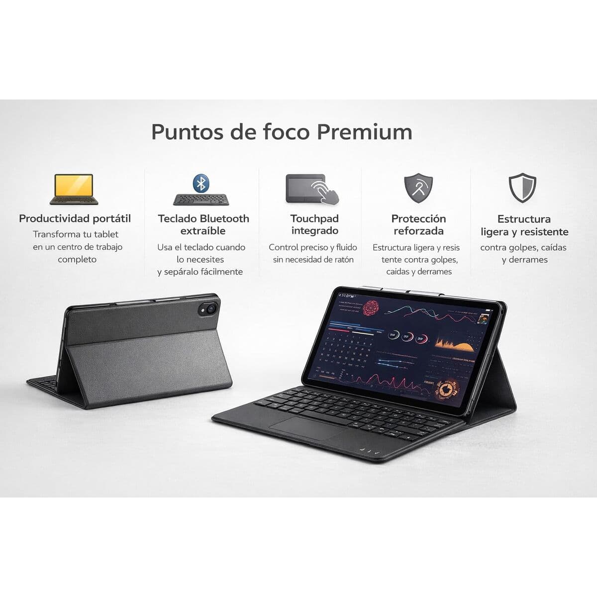 Fodral till Läsplatta Silver HT 11201174019 Svart — thumbnail 2