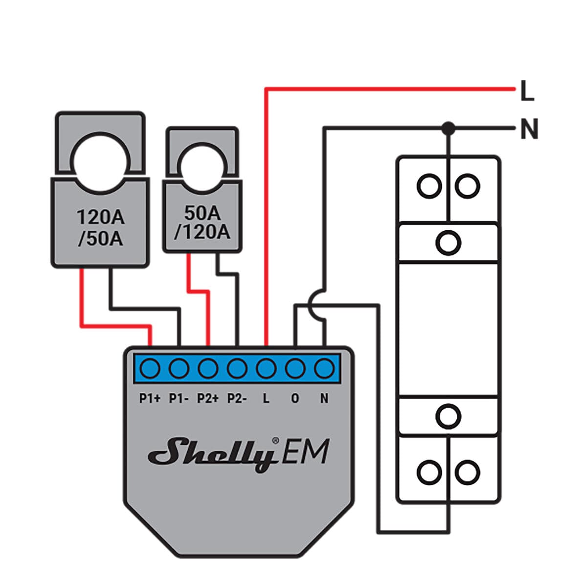 Wi-Fi strömbrytarmodul Shelly SHELLY EM + 50A CLAMP — thumbnail 4