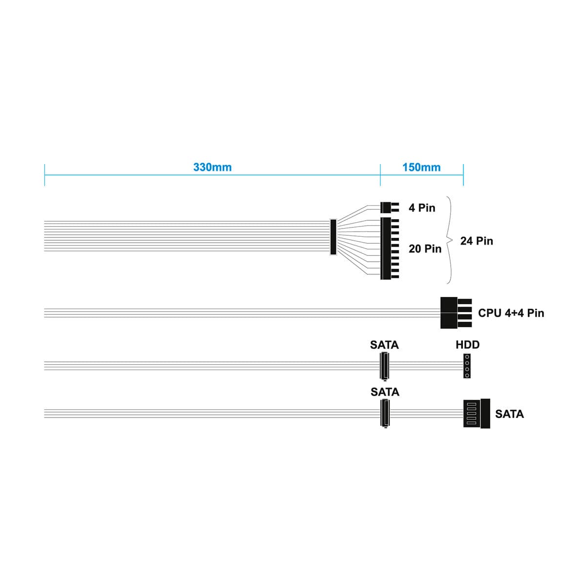 Strömtillförsel Aisens ASPC-500SFX-SEO 500 W — thumbnail 3