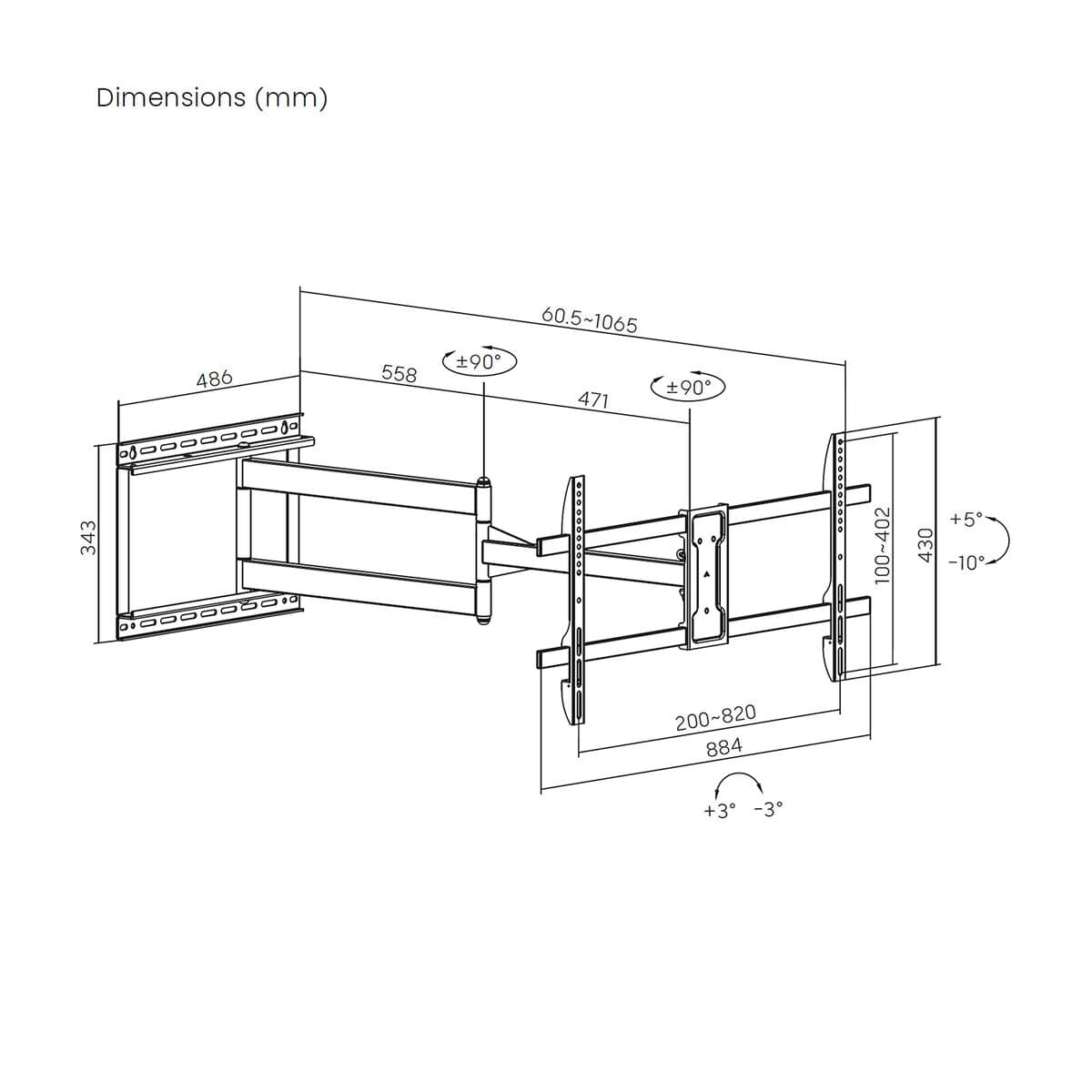 TV-fäste Aisens WT80TSLE-419 43" 80" — thumbnail 7