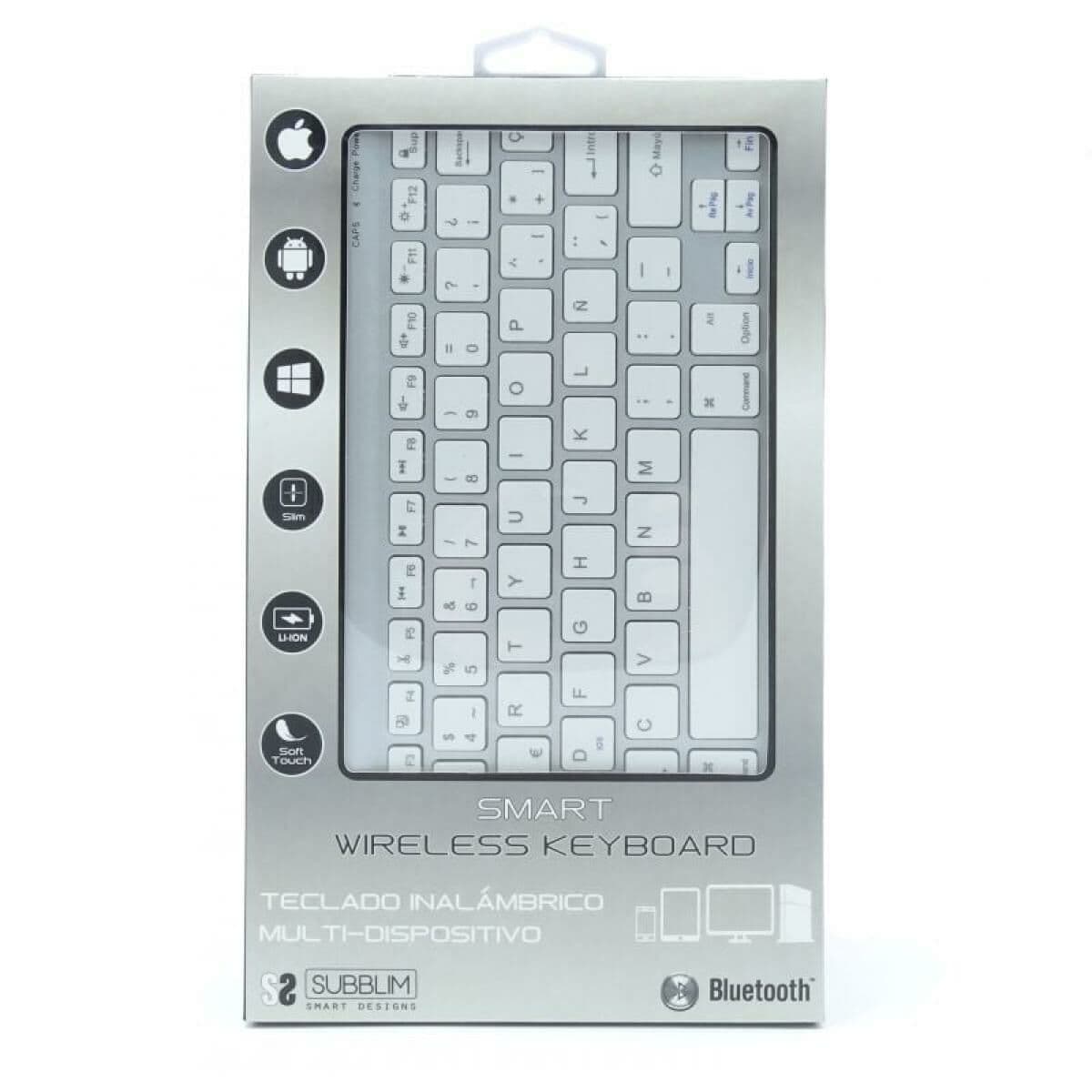 Bluetooth Tangentbord Subblim SUB-KBT-SM0001 Blå Silvrig Qwerty Spanska — thumbnail 4