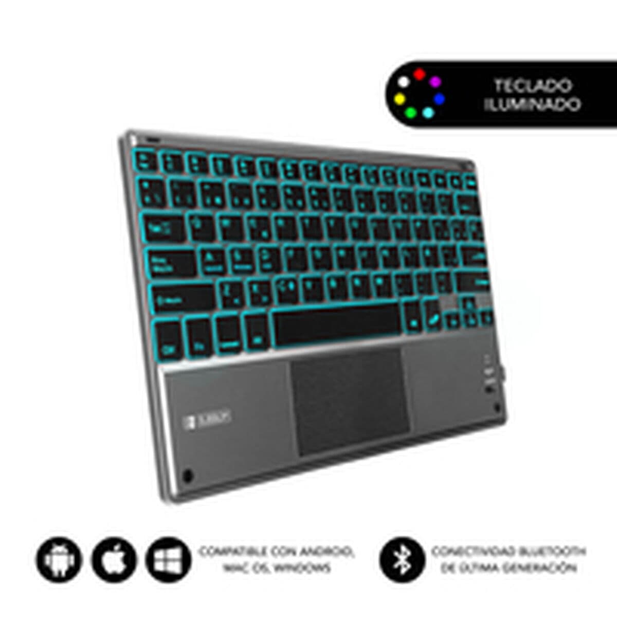 Bluetooth-tangentbord med tabletthållare Subblim SUB-KBT-SMBT51 Grå Multicolour Qwerty Spanska — thumbnail 27