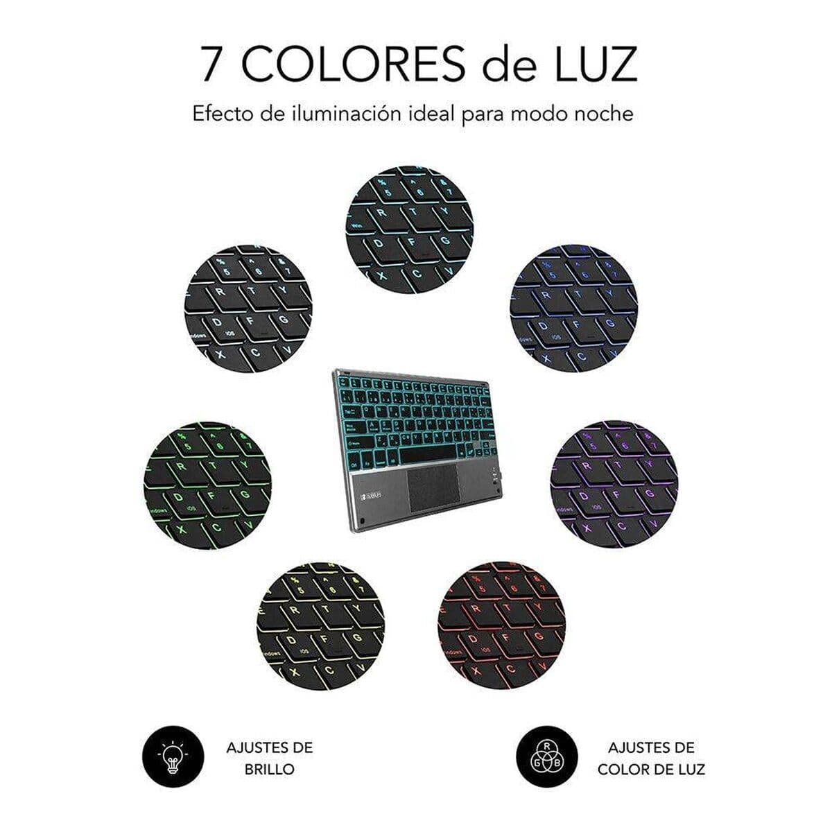 Bluetooth-tangentbord med tabletthållare Subblim SUB-KBT-SMBT51 Grå Multicolour Qwerty Spanska — thumbnail 19