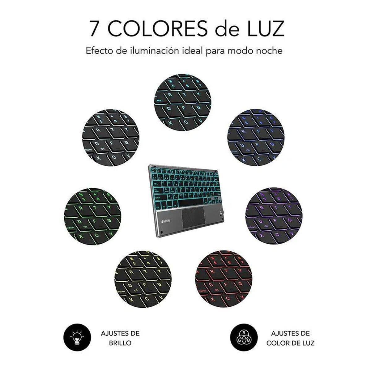 Bluetooth-tangentbord med tabletthållare Subblim SUB-KBT-SMBT51 Grå Multicolour Qwerty Spanska — thumbnail 30