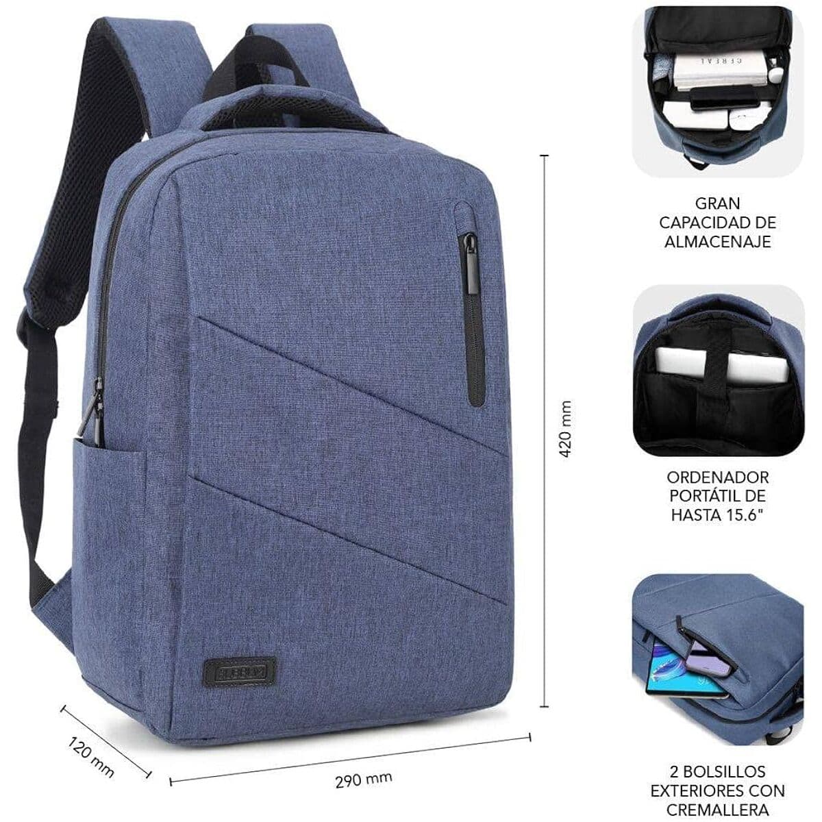 Laptopryggsäck Subblim SUB-BP-2BL2001 Blå — thumbnail 16