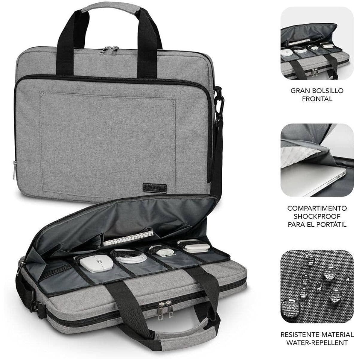Laptopväska Subblim SUBLB4APLB01 Grå 14" Qwerty Spanska — thumbnail 14