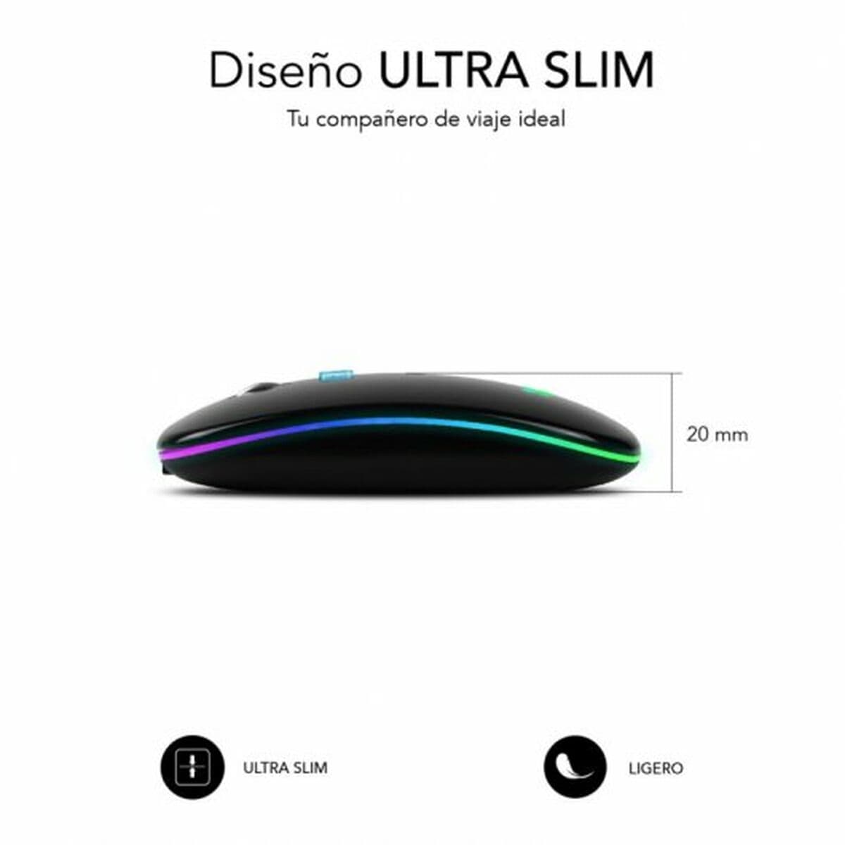 Mus Subblim SUBMO-LDFLAT1 1600 dpi Svart — thumbnail 3
