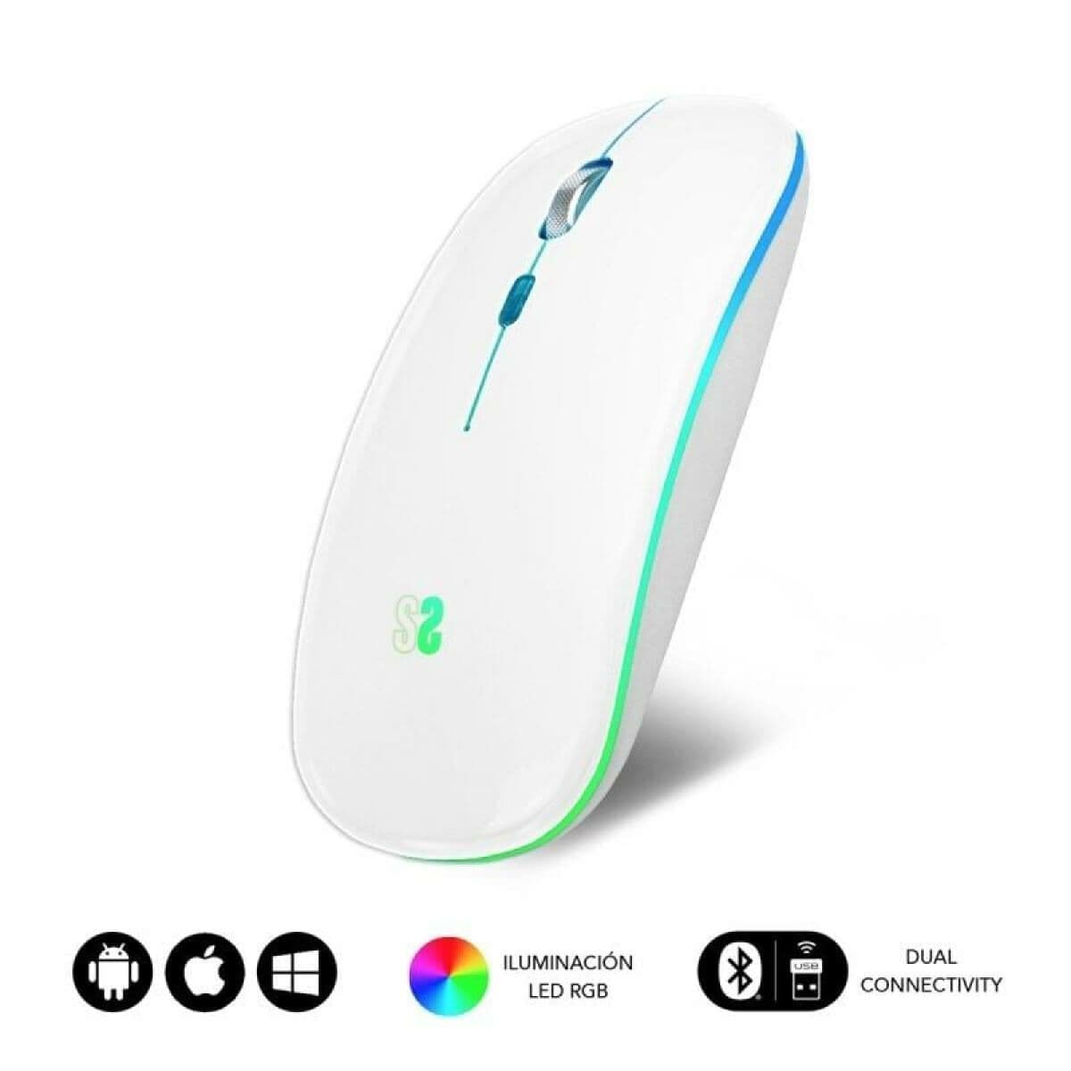 Trådlös Mus Bluetooth Subblim SUBMO-LDFLAT2 Vit 1600 dpi — thumbnail 6