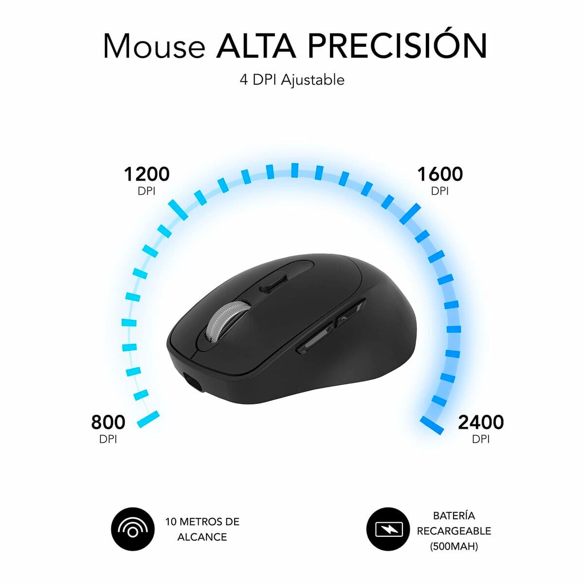 Optisk Mus Subblim SUBMO-EDCON01 Svart 2400 dpi — thumbnail 2