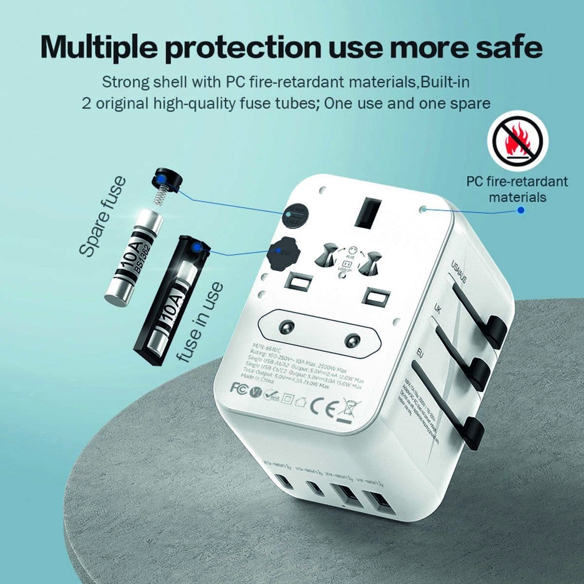 Plugg adapter Scape Travel 651UC Plast — thumbnail 9