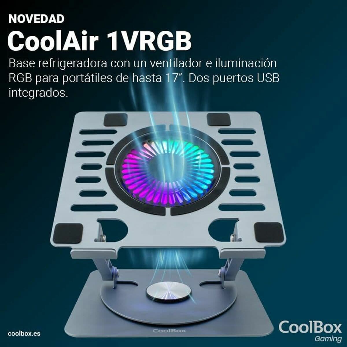 Kylplatta till laptop CoolBox COO-NPC17-AV1 Silvrig — thumbnail 4