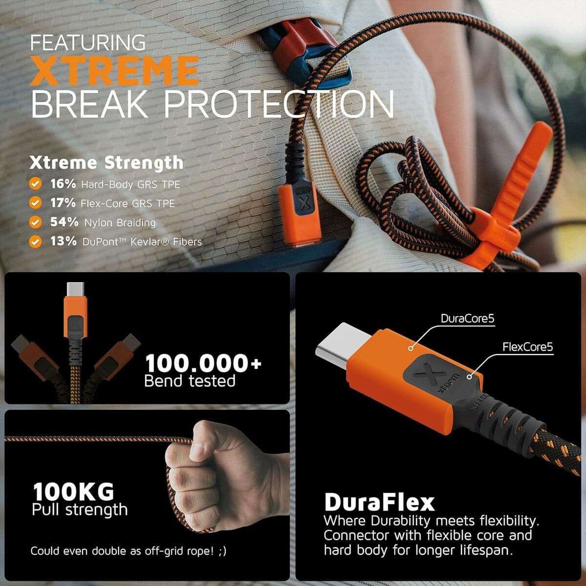USB-kabel Xtorm CXX2006 Orange — thumbnail 6