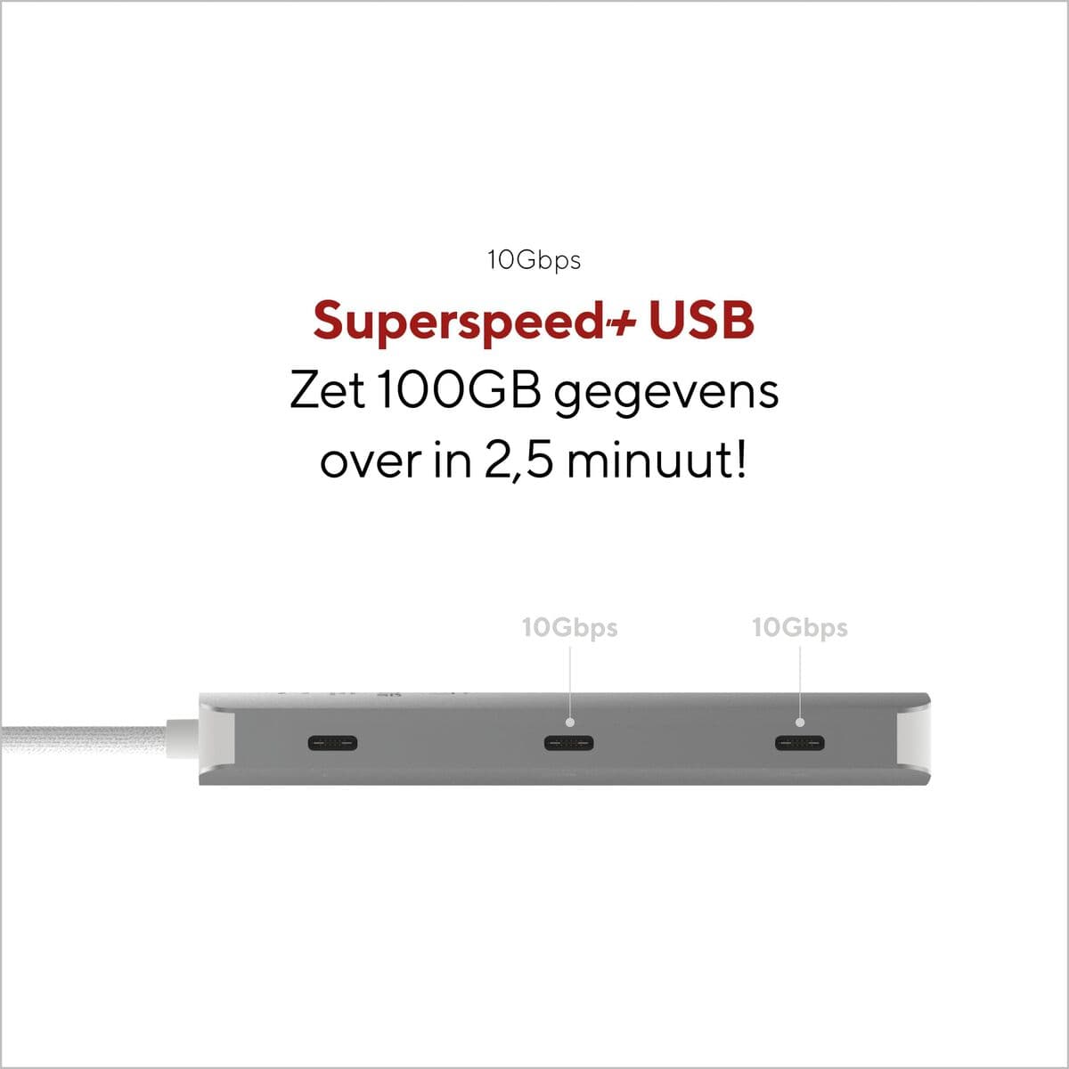 USB-HUB Linq Byelements LQ49081 Vit Grå — thumbnail 7