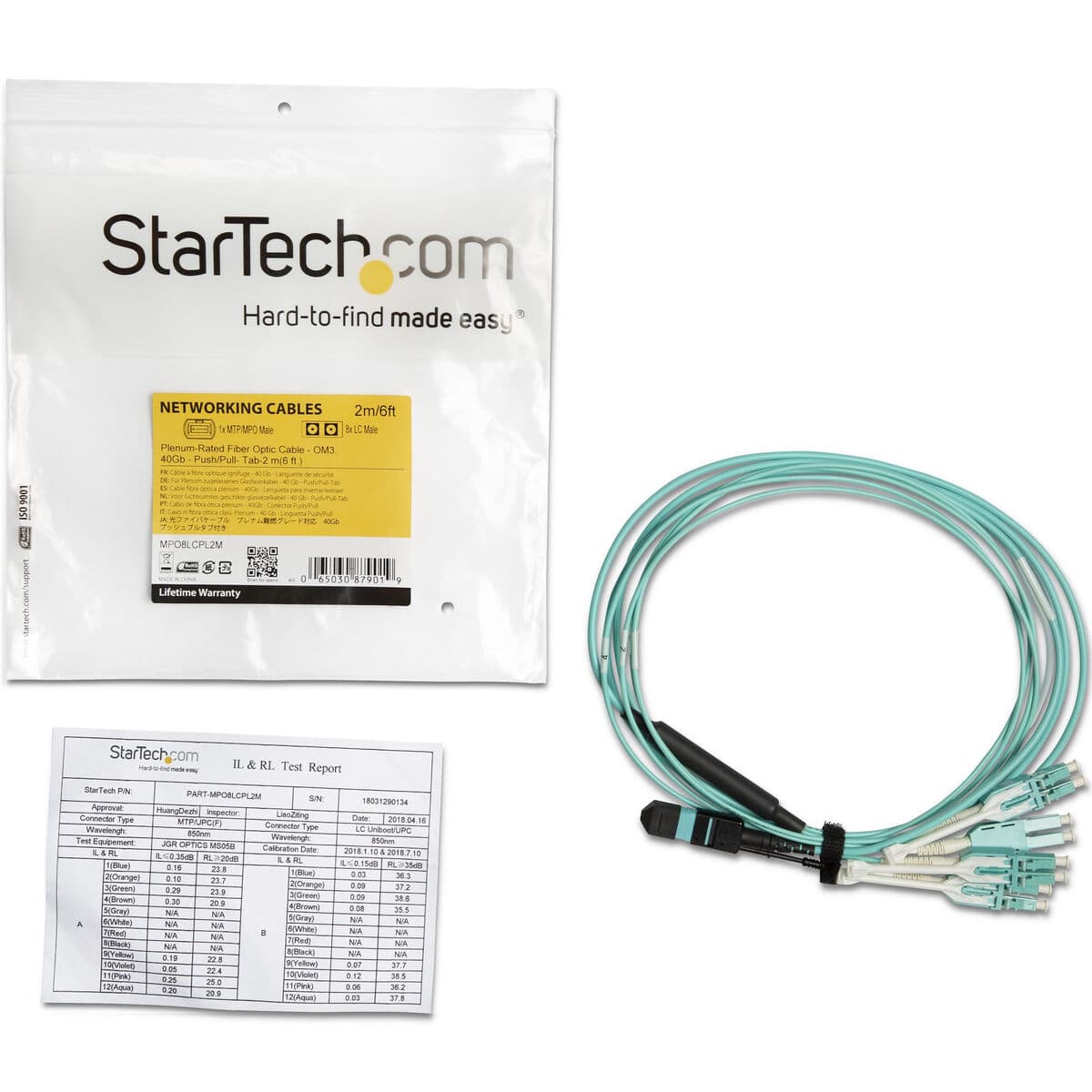 Fiberoptikkabel Startech OM3 40GB 2 m — thumbnail 4