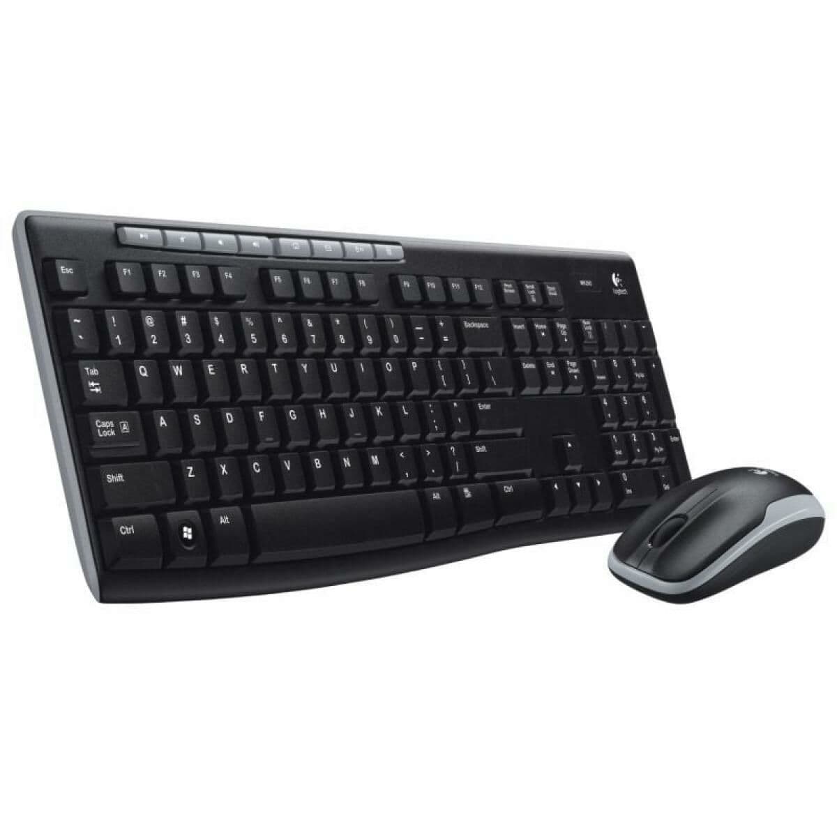 Tangentbord med optisk mus Logitech MK270 Svart Qwerty Spanska QWERTY