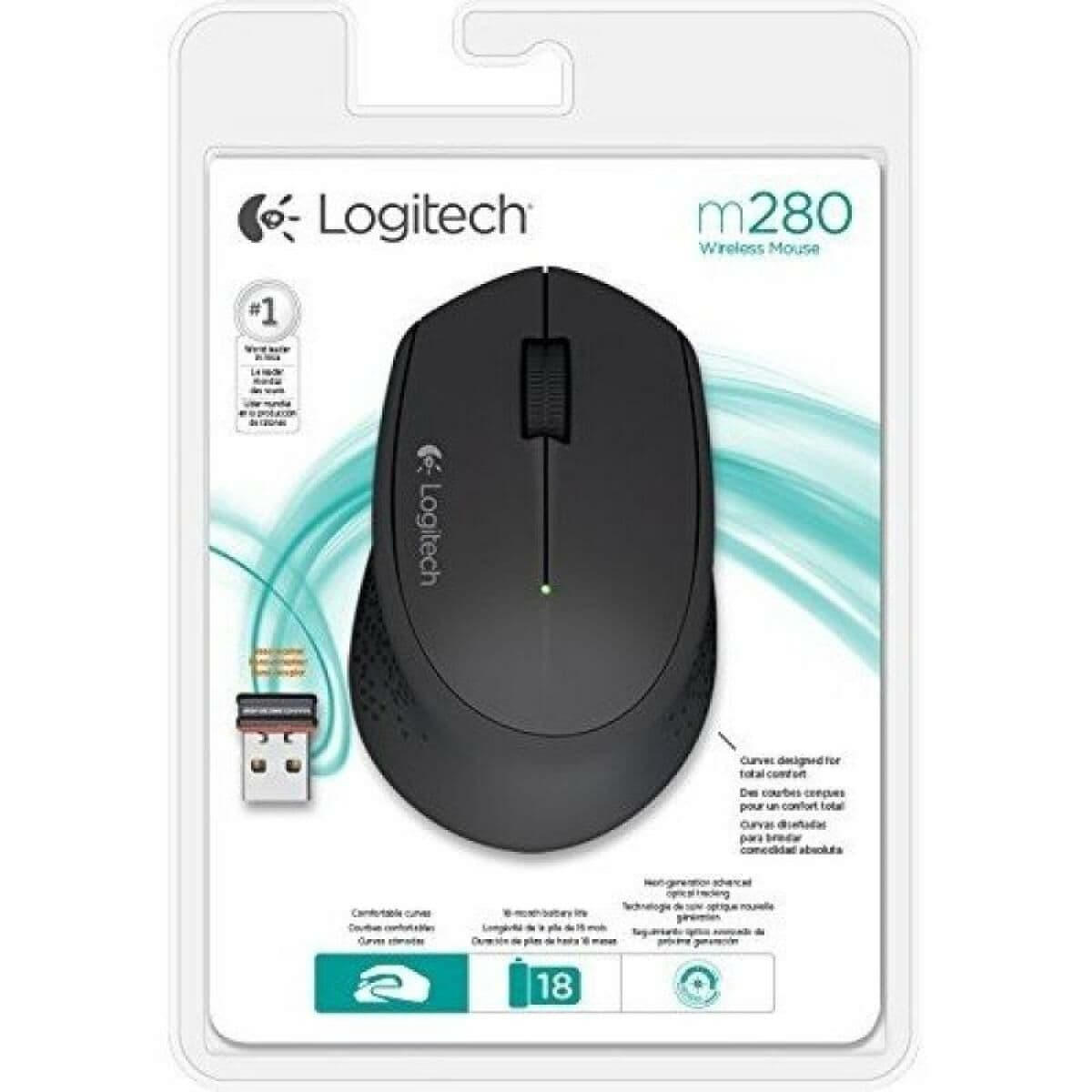 Trådlös optisk mus Logitech M280 Svart 1000 dpi