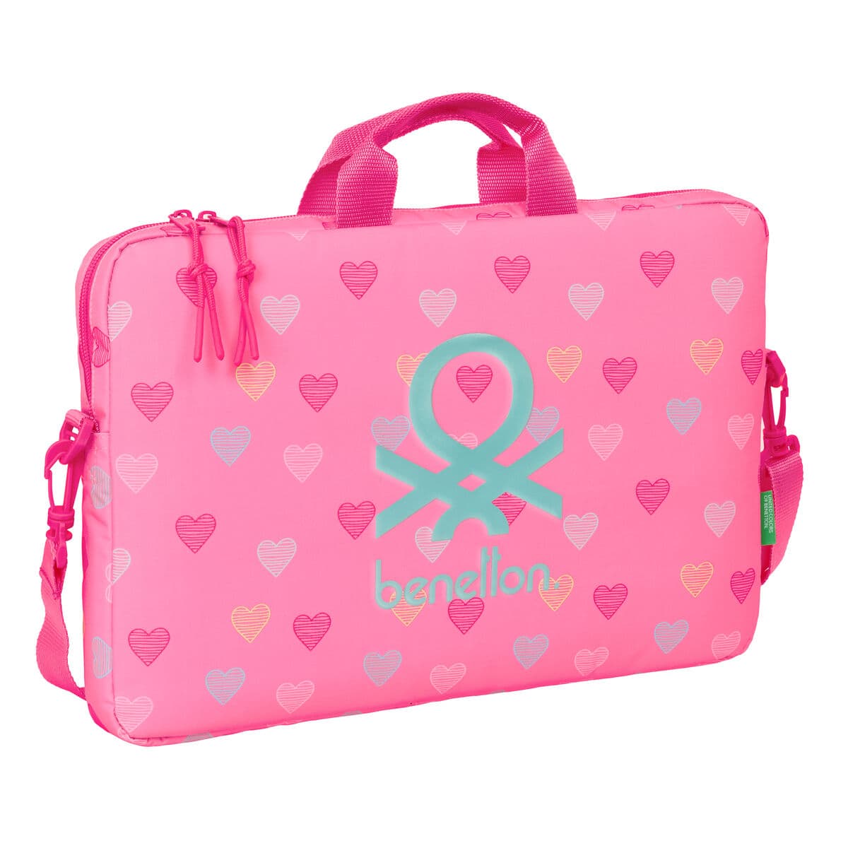 Laptopväska Benetton Heart Rosa 40 x 27 x 4 cm